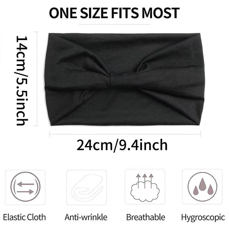 Wide -Side Elastic Band Woman Yoga Hairbands Solid Color sports Hair Band tie Bandanas Fashion Headband Headwear Turbans