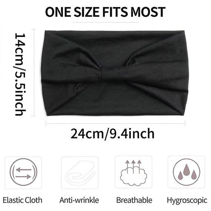 Wide -Side Elastic Band Woman Yoga Hairbands Solid Color sports Hair Band tie Bandanas Fashion Headband Headwear Turbans