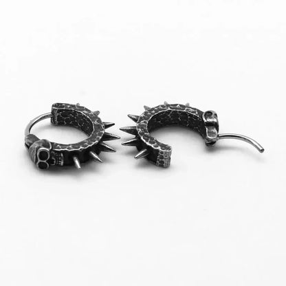 Gothic Black Skull Awl Earrings Statement Men Women Hip Hop Rock Jewelry Biker Party Accessories Hypoallergenic Earring Badiee Stylez