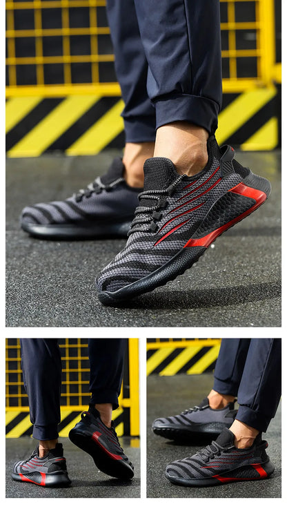 Men Work Safety Shoes Anti-puncture Working Sneakers Male Indestructible Work Shoes Men Boots Lightweight Men Shoes Safety Boots - Badiee Stylez