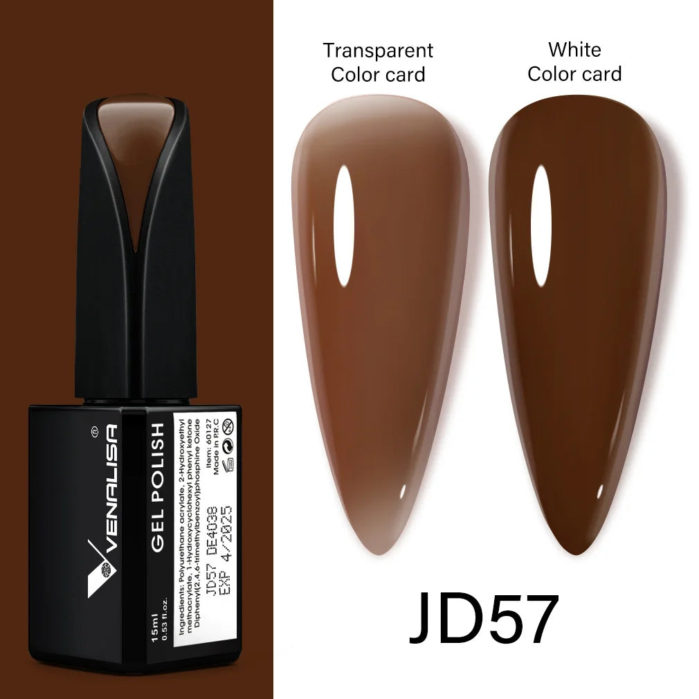 Venalisa 15ml Nail Prep Dehydrator Fast Dry Acid-Free Primer Bond Natural for Builder Jelly Gel Nail Gel Polish Color GelVarnish JD57 jelly color