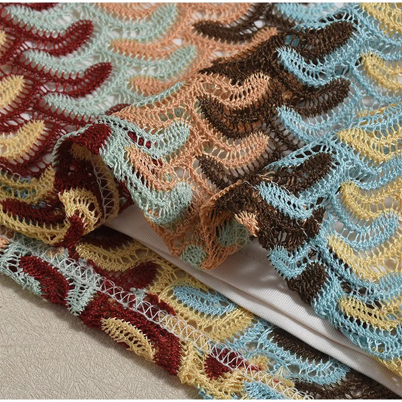 Rainbow Knitted Single Shoulder Mini Dress Women Sexy Sleeveless Waist Hugging Tight Short Dresses 2025 New Summer Party Vestido