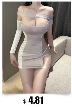 Summer New Women's Vintage Temperament Dark Green High Split Long Dress Wrapped Chest Sexy Fashion Elegant Hollow Set 8879