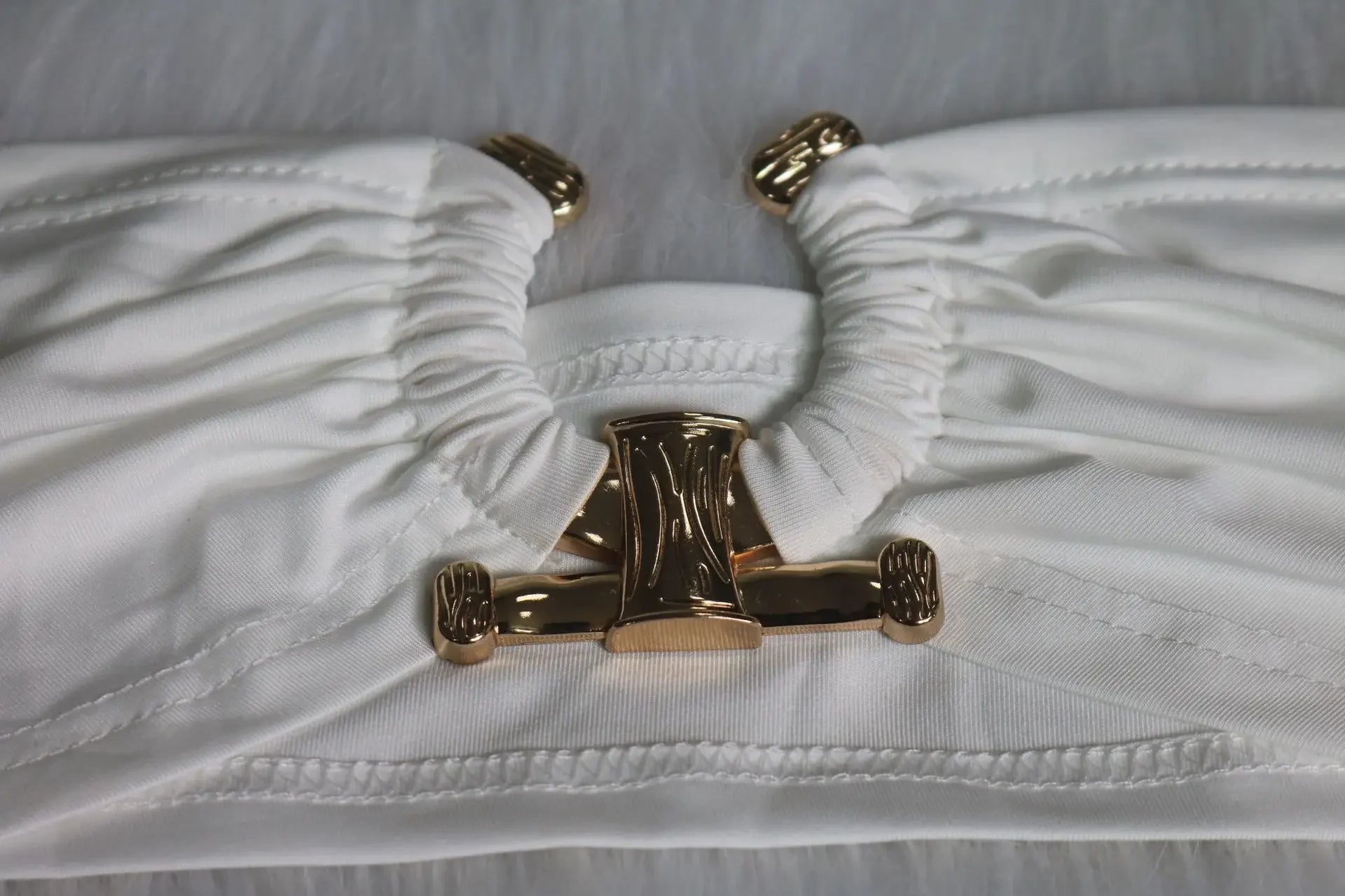 New Chic Gold Ring Bandeau Slit Skirt Two-Piece Set Womens Beautiful Off Shoulder Matching Skirt Set Nightclub Outfits Badiee Stylez