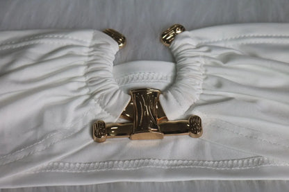 New Chic Gold Ring Bandeau Slit Skirt Two-Piece Set Womens Beautiful Off Shoulder Matching Skirt Set Nightclub Outfits Badiee Stylez