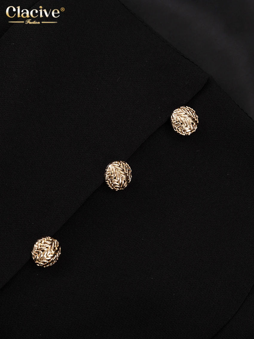 Clacive Bodycon Black Office Women's Shirt Fashion Square Collar Long Sleeve Shirts Elegant Classic Solid Tops Female Clothing