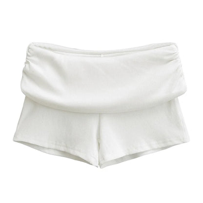 Fashion Elastic Slim Fit Pure Desire Sexy Casual Hot Girl Sports Shorts For Women White