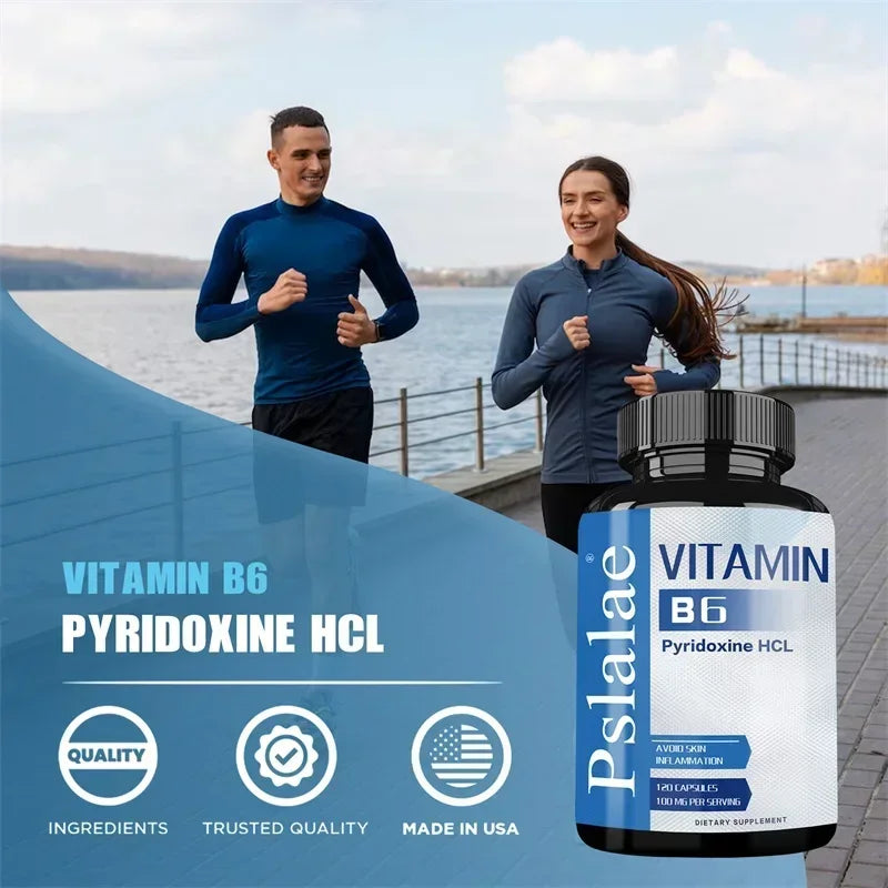 Vitamin B6 - Improves Metabolism, Skin Anti-inflammatory, Antioxidant, for Cardiovascular, Neurological, Immune and Eye Health S