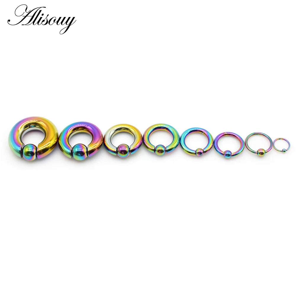 Alisouy 1pc Surgical Steel Captive Hoop Rings BCR Ring Eyebrow Ear Tragus Piercing Nose Closure Nipple Bar Lips Body Jewelry