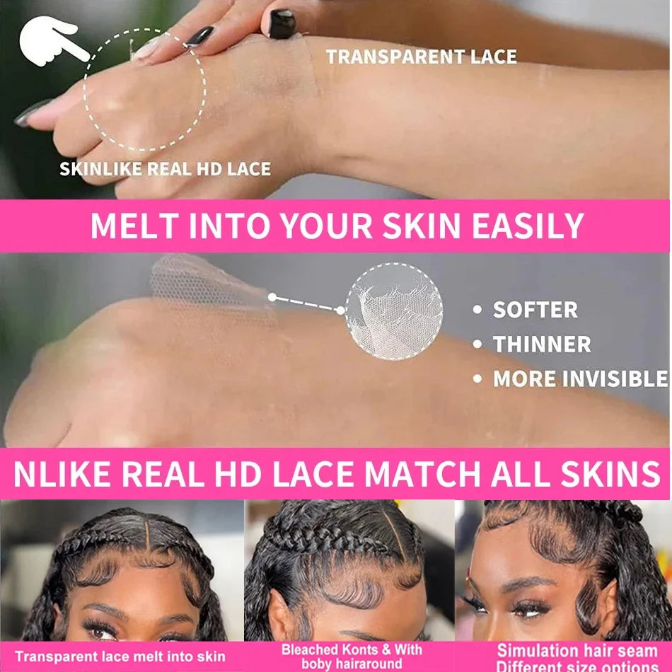 HD 13x6 Deep Curly Lace Front Human Hair Wigs On Sale Vietnamese 30 36 Inch Water Wave Glueless Lace Frontal Wig 100% Human Hair Badiee Stylez