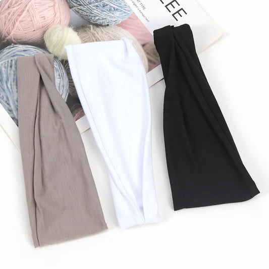 3Pcs/set Hair Band Fashion Elastic Headbands Twisted Cross Head Wrap Hair Band Hair Accessories for Women Simple Headband style-E 10cm-22.5cm