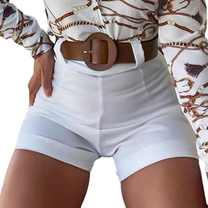 Summer Office Lady Shorts High Waist Solid Color Back Zipper Skinny Hot Pants Fashion Slim Suit A- line Women Shorts Streetwear