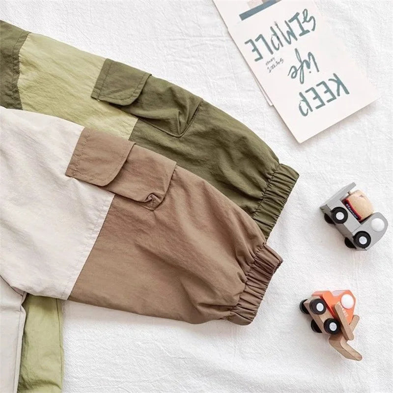 Boys Coat New Spring Autumn Children Jackets Kids Casual Windbreaker Outerwear Teenager Patchwork Fashion Clothing 2-10Y