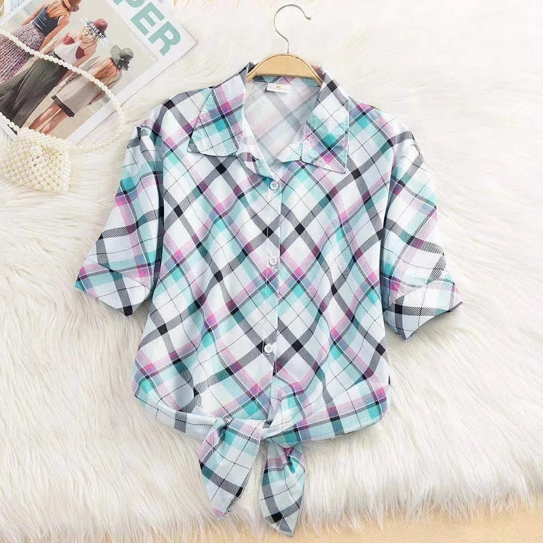 2025 New Womens Tops Fashion Women Summer Chiffon Blouse Short Sleeve Casual Shirt White Ropa Mujer Blusas Feminino lattice