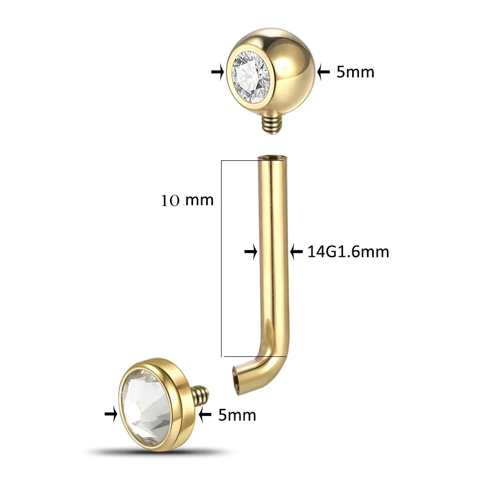 1PC Titanium Christina Piercing Flower Vertical Hood Intimate Piercing Gold Color Sexy Belly Rings Surface Jewelry for Men Women Badiee Stylez