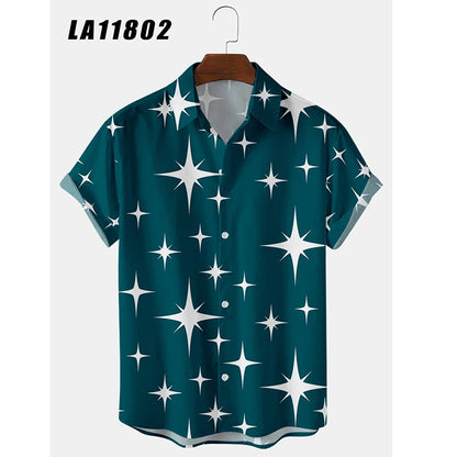 2024 Men's Shirts Creative Panda Printed Short Sleeve Shirt Men Street Summer Hawaii Beach Retro Harujuku For Badiee Stylez