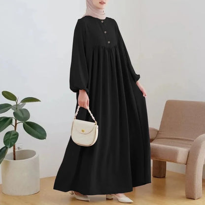 Stylish Casual Robe Bubble Sleeve Dress