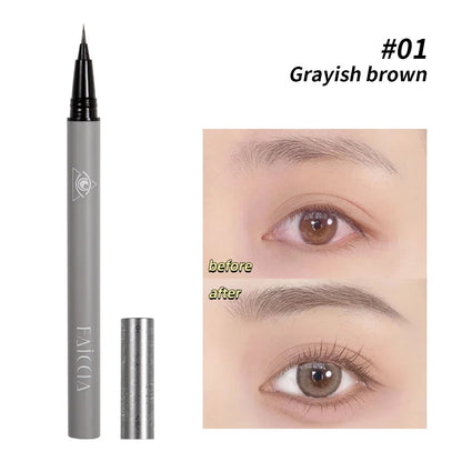 Ultra-fine Eyebrow Cosmetic Pencil Natural Brown Make Up Lying Silkworm Eyeliner Waterproof Long Lasting Liquid Eye Brow Pencil B-01 grayish brown