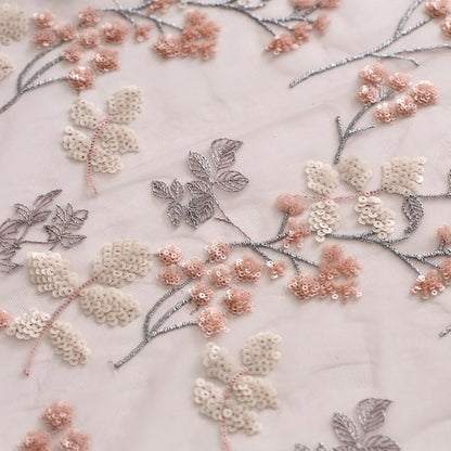 Bead embroidery with three-dimensional beads; lace embroidery flower patch for wedding dress decoration and accessory patch. Badiee Stylez