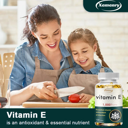 Vitamin E Capsules - Facial Care, Skin, Heart Health, Anti-Aging, Antioxidant