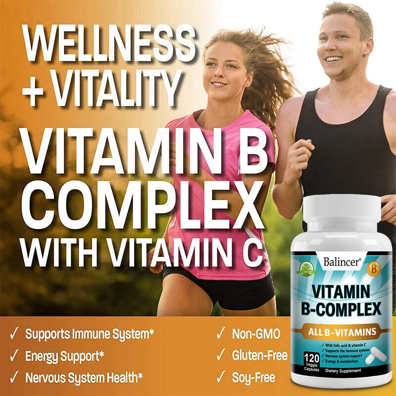 Vitamin B Complex - Supplement to support immune system, nerve health, energy and metabolism, mood support