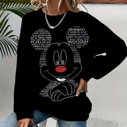 Mickey Mouse Print Women Hoodies Sweatshirts Streetwear Cute Oversized Hoodies Pullover Cropped Hoodies Females Y2k ANZ5JZ0207