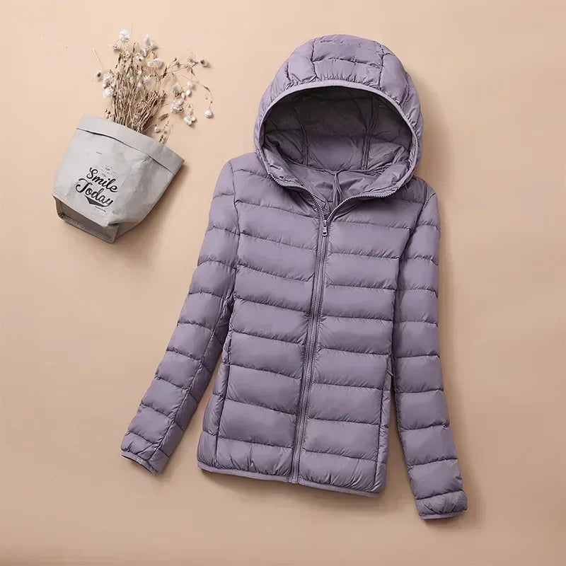 2024 Hooded Jackets Autumn Plus Size 7xl 6xl 5xl Fall Women's Lightweight Water-Resistant Packable Winter Warm Female Down Coats