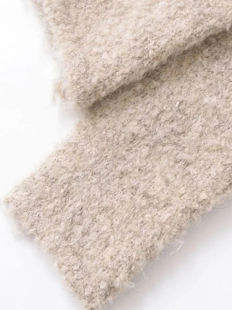 TRZA Women's Floral Button Knit Cardigan Sweater Lapel Collar Long Sleeve Chic Outerwear Fashion Top