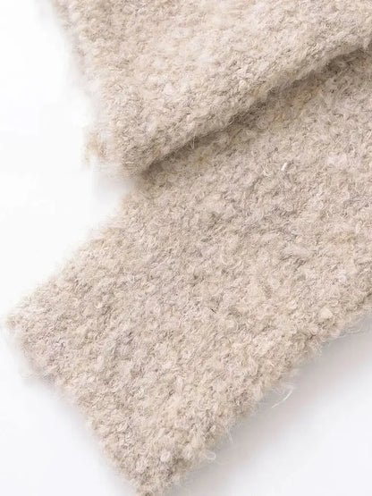 TRZA Women's Floral Button Knit Cardigan Sweater Lapel Collar Long Sleeve Chic Outerwear Fashion Top