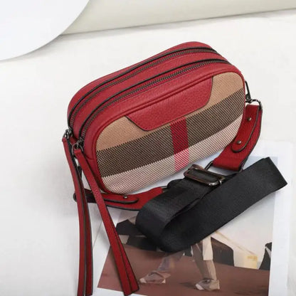 Genuine Leather Fashion Camera Bag Women Luxury Crossbody Shoulder Bags Messebger Canvas Brand Designer Handbags Square Black