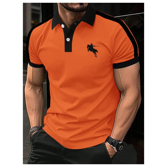 Men's Fashion Polo Shirt - Stylish Print, Lapel Button, Short Sleeve, Business Casual, Perfect for Golf and Everyday Wear