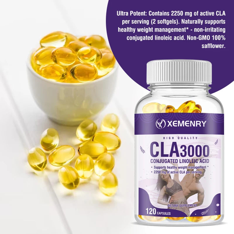 CLA 3000mg - Boost Energy, Improve Muscle Mass, and Boost Metabolism - Non GMO