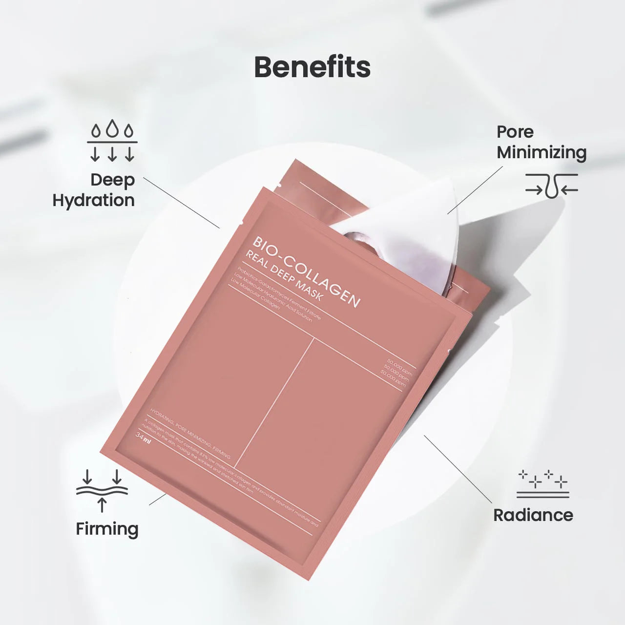 4/8PCS Bio Collagen Face Mask Shrink Pores Deep Hydrating Overnight Mask Moisturizing Refreshing Brightening Face Skin Care