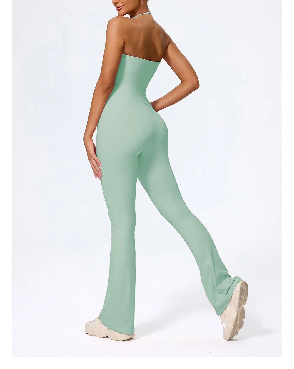 Fashionable Peach-Shaped Hip-Lifting And Neck-Hanging Yoga Jumpsuit For Women Casual And Slightly Flared Fitness Yoga Wear Badiee Stylez