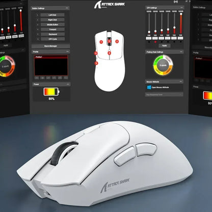 Attack Shark 18000DPI Wireless Mouse, 1000Hz,PAW3311,Bluetooth Tri-mode Connection, R1 Macro Gaming Mouse Badiee Stylez