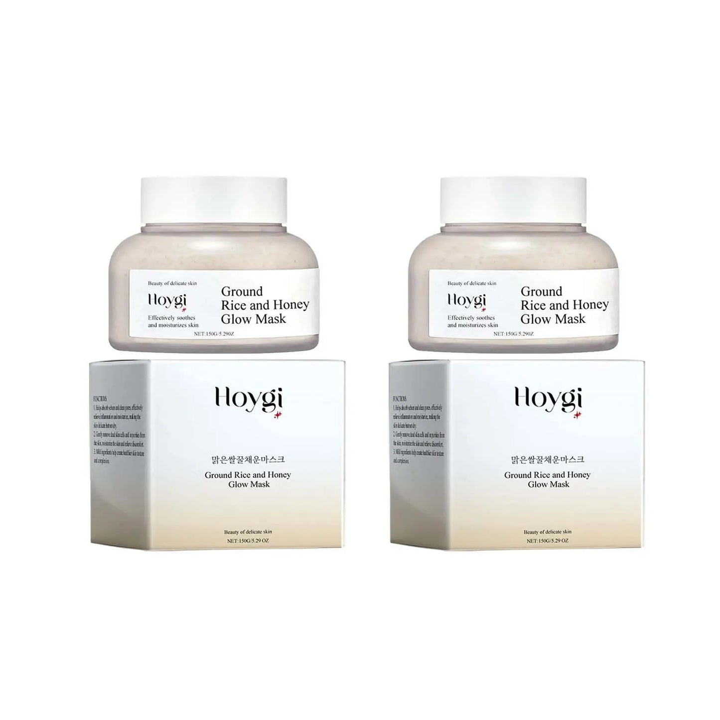 Rice & Honey Face Mask Moisturizing Fade Dark Spot Hydrating Repair Brightening Shrink Pore Hydrating Mask Glowing Skin Care 2 x 150g Boxed