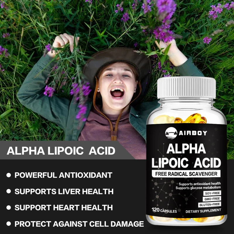 Alpha Lipoic Acid 600 Mg - Supports Antioxidant Health and Sugar Metabolism and Helps Relieve Nerve Pain