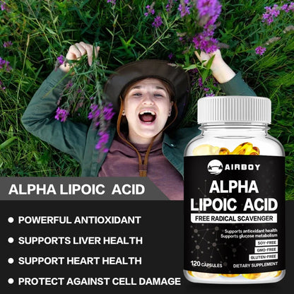 Alpha Lipoic Acid 600 Mg - Supports Antioxidant Health and Sugar Metabolism and Helps Relieve Nerve Pain