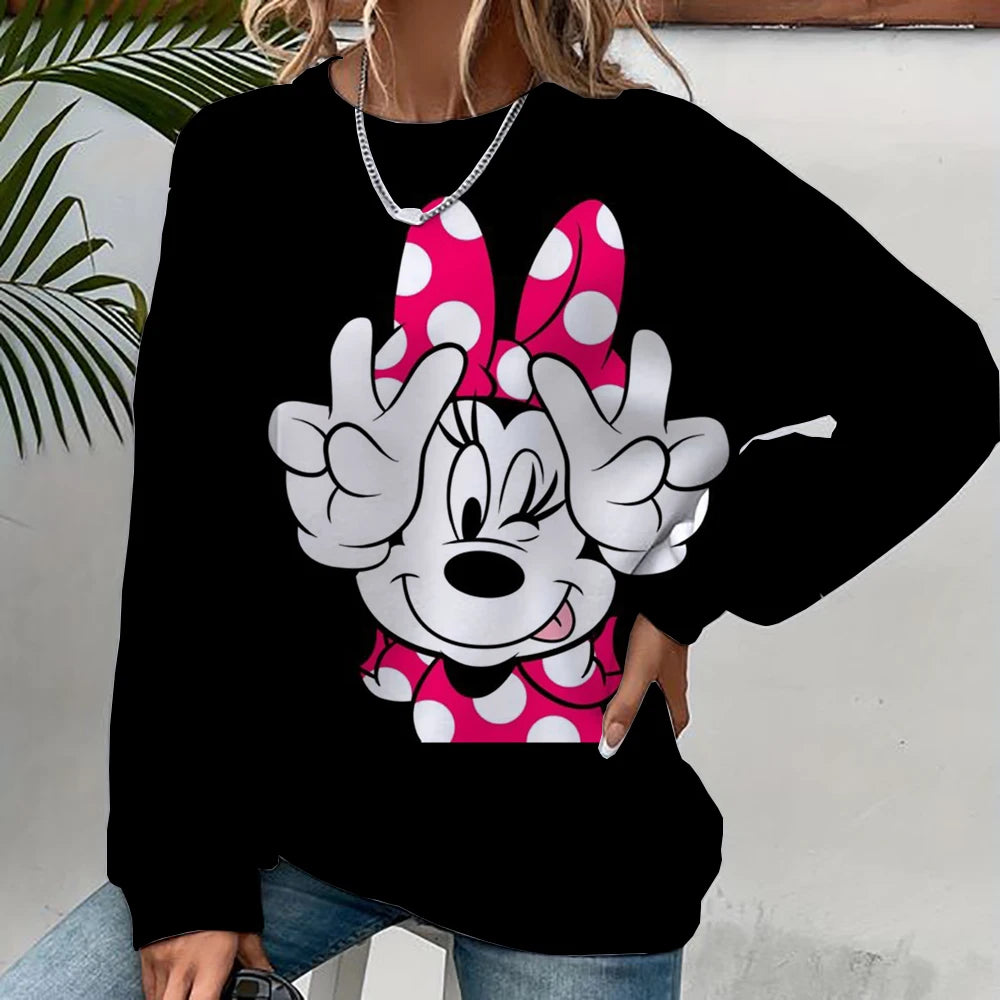 Mickey Mouse Print Women Hoodies Sweatshirts Streetwear Cute Oversized Hoodies Pullover Cropped Hoodies Females Y2k ANZ5JZ0198