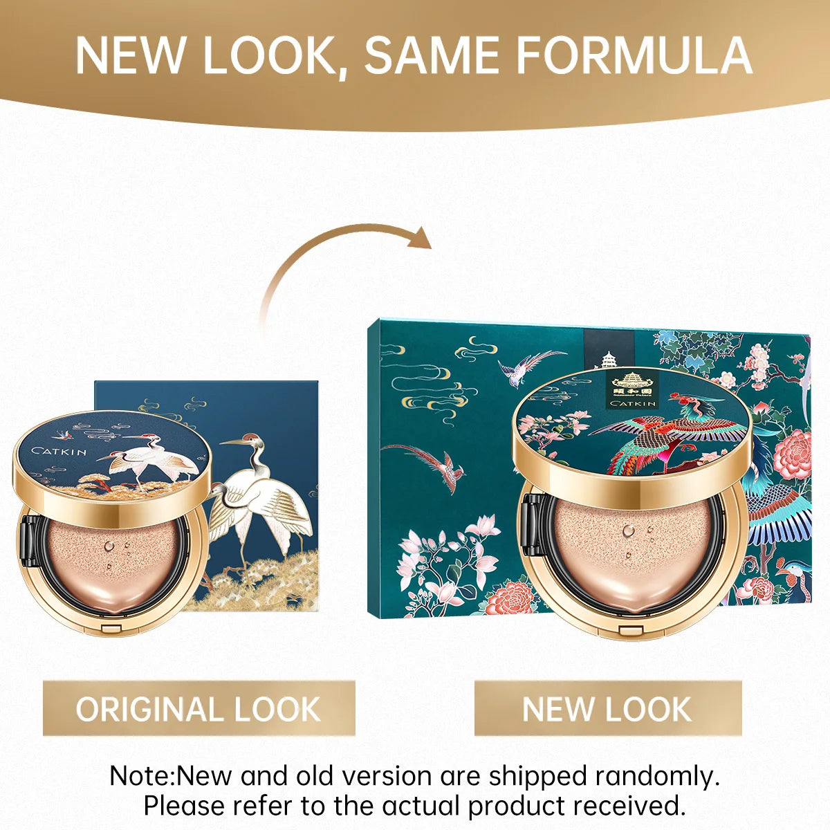 Catkin Phoenix Cushion Foundation Full Coverage, Sheer Satin Finish, Refill Included, Light Beige C03 Vanilla CHINA