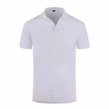 Men’s High-Quality White Golf Polo Shirt - Casual Short Sleeve Summer Style