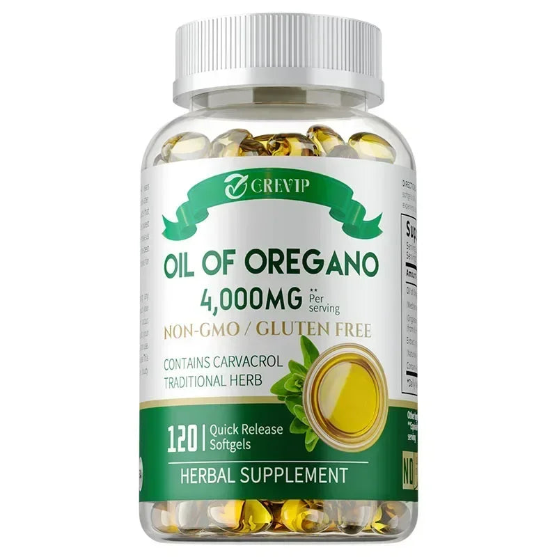 Organic Oregano Oil Capsules - with Black Seed Oil,Promotes Intestinal Digestion, Detoxification, Anti-oxidation 120 Capsules