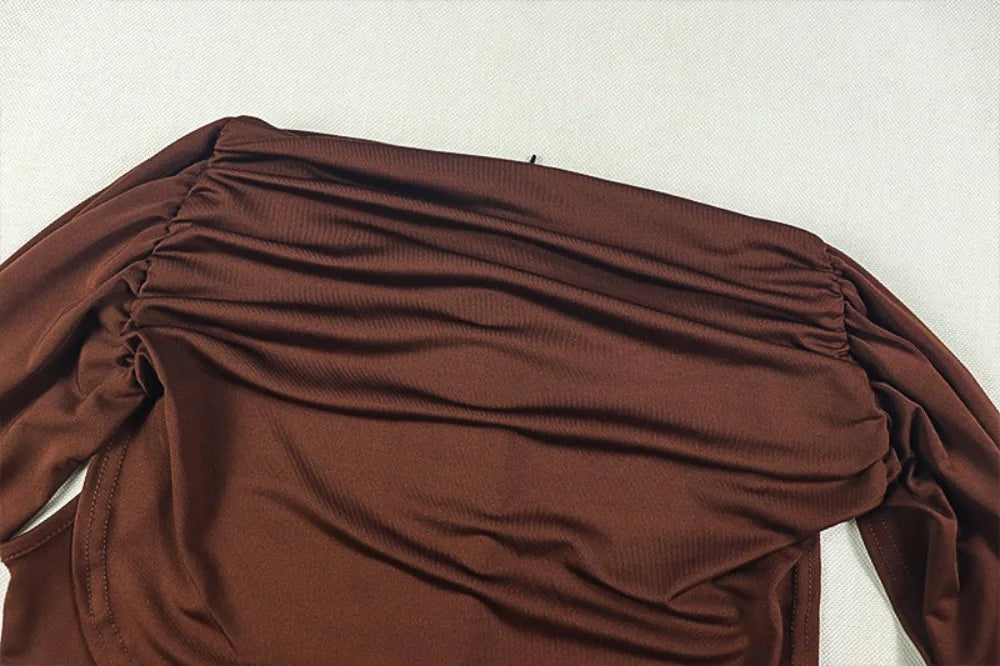 FLARORA Elegant Solid Color Ruched Jumpsuit Woman Bandage Patchwork Sleeveless Bodycon Jumpsuits Evening Party One Piece Overall Badiee Stylez