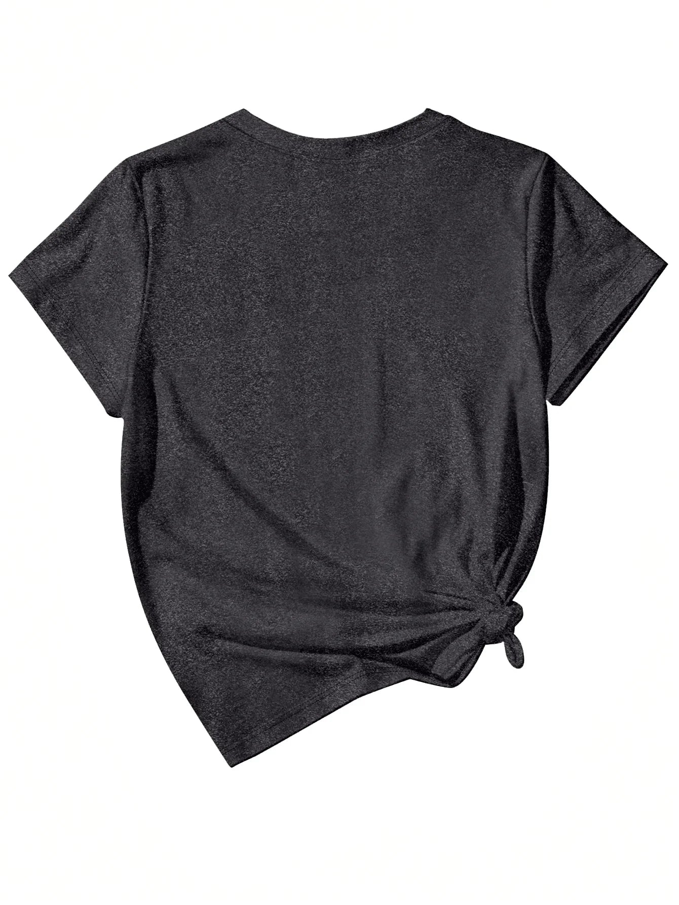 Plus - Size White Round Neck T - Shirt with Heart - Flower - themed Print: Sweet - patterned and Fashion - casual