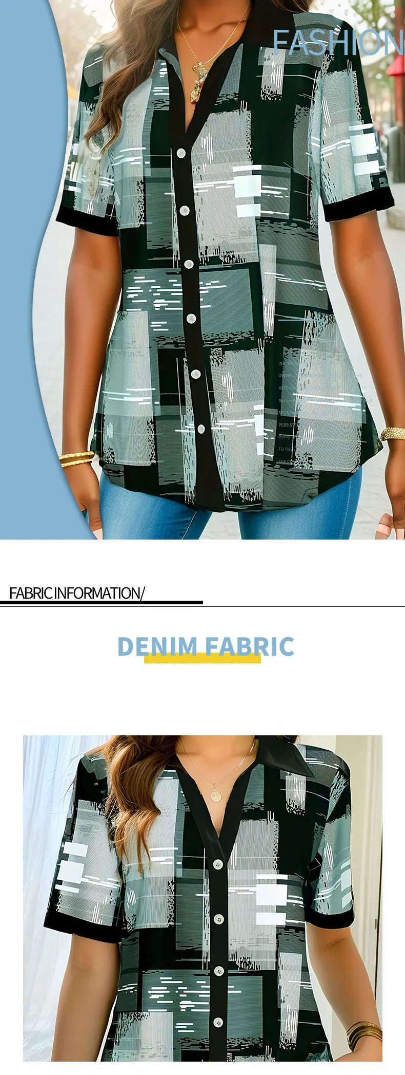 Women's plus size shirt summer chic elegant shirt casual women's fashionable shirt