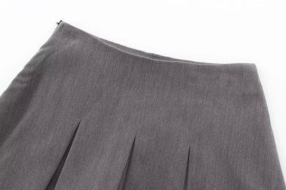 Women Pleats Short Skirts 2024 New Fashion Women Shorts Skirt Woman Mid-Waist Mini Skirts Casual Summer Skort