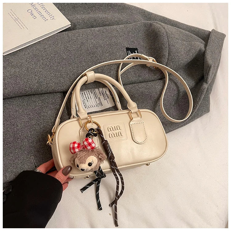 Luxury high-end designer portable bowling bag female 2025 new autumn and winter fashion all-match messenger bag small square bag