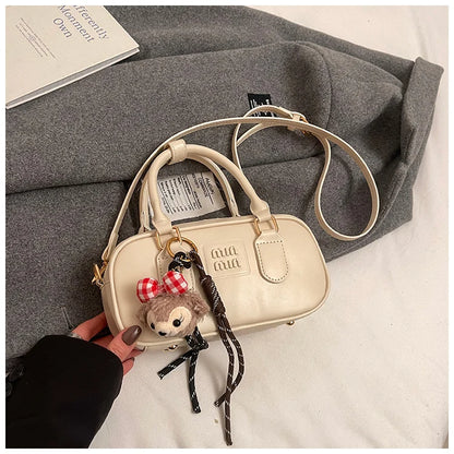 Luxury high-end designer portable bowling bag female 2025 new autumn and winter fashion all-match messenger bag small square bag