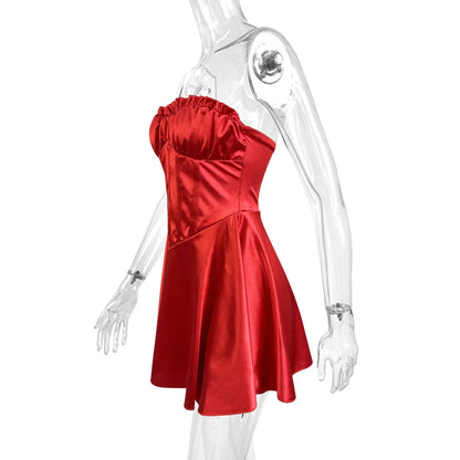 Sexy Mini Dress for Women European and American Style Fishbone Tank Top Cross-Border New Arrival Summer Fashion Female Clothing