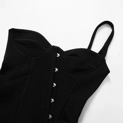 PixieKiki Sexy Black Busiter Corset Tops Club Wear Asymmetrical One Shoulder Backless Crop Top Women's Clothing 2024 C85-DD20